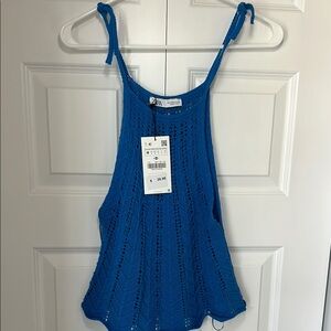 Blue Knit Women's Top